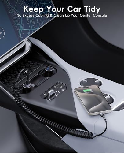 Ultimate Coiled USB A to USB C Cable for i Phone 15/16 Pro Max & Android Devices – Superior High-Speed Data Transfer & Robust Design for Seamless Apple Car Play & Android Auto Integration – Essential for Stress-Free Road Trips & Daily Drives