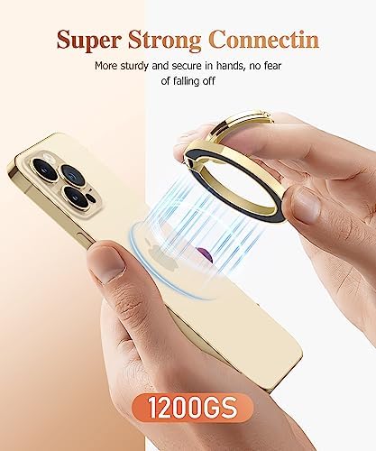 GVIEWIN Magnetic Phone Ring Holder, Compatible with MagSafe Phone Grip with Adjustable Stand, Magnet Phone Ring Kickstand for iPhone 16 Pro Max/Plus/15/14/13/12 Series/Other Phones (Purple) – Enhanced Compatibility and Speed