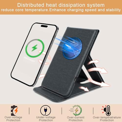 Innovative Foldable Wireless Charger & Phone Holder – 15 W Fast Charging Stand for i Phone 15/14/13/12 Pro/XS/8 Plus & Galaxy S23/S22/S21/Note 20 – Sleek Blue Design for Ultimate Portability and Style