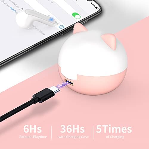 Kids’ Bluetooth 5.1 Wireless Earbuds – Adorable Waterproof Earphones with Dual Mics, 36-Hour Playtime, Hi-Fi Stereo Sound, and Gaming Mode – Perfect for Active Young Listeners and Learning on the Go