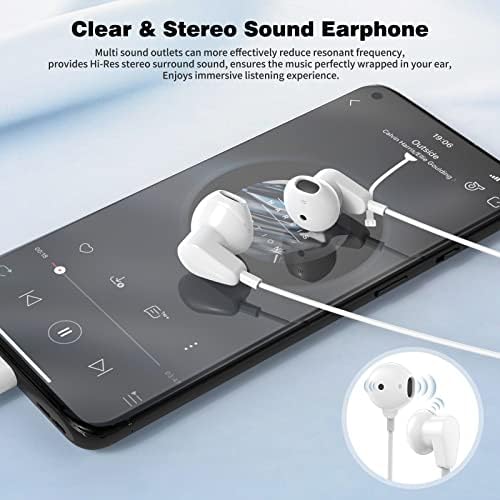 USB C Earbuds for i Phone 16 Pro Max & Android Devices – Premium Hi-Fi Stereo Noise-Canceling Headphones with Built-in Mic for Samsung Galaxy & Google Pixel – Ultimate Comfort & Connectivity for Audiophiles & Casual Listeners
