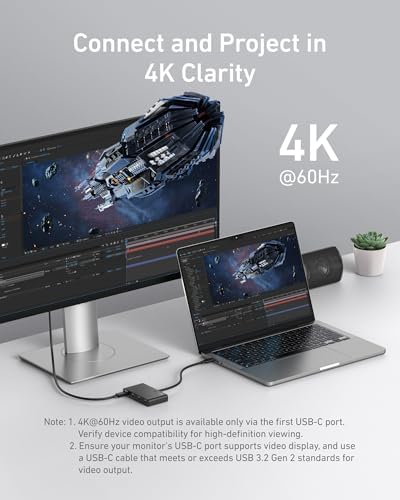 Revolutionize Your Connectivity with Anker’s 4-Port USB-C Hub – Lightning-Fast 10 Gbps Data Transfer & 100 W Power Delivery – Perfect Companion for Mac Book Pro, i Pad, Surface Pro, and Dell – The Ultimate Multiport Adapter for Effortless Productivity and Seamless Device Management