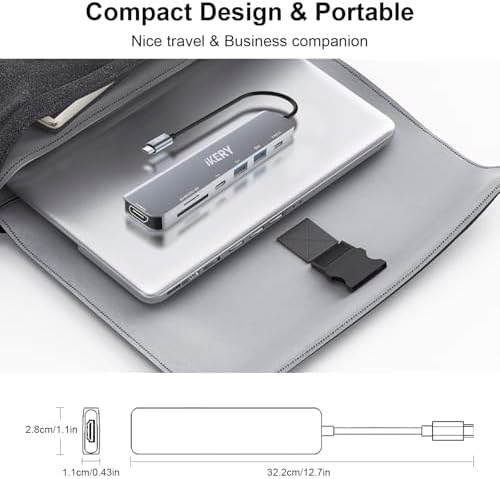 Elevate Your Workstation with the IKERY 11-in-1 USB C Hub – Unleash 4 K HDMI, 1080 P VGA, 100 W Power Delivery, and High-Speed RJ45 Ethernet for Seamless Connectivity – Perfect Laptop Companion for Professionals and Creatives Seeking Efficiency and Versatility in One Sleek Design