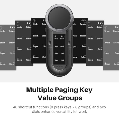 Revolutionize Your Creative Workflow with the HUION Keydial Mini Bluetooth Programmable Keypad – 5 Anti-Ghosting Keys and 18 Custom Shortcuts for Effortless Control on Drawing Tablets, PC, Mac Book, and More – Ultimate Wireless Flexibility and Ergonomic Comfort