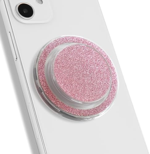 Chic Pink Glitter Phone Grip & Stand – Stylish Mag Safe-Compatible Accessory for Ultimate Security and Hands-Free Convenience – Ergonomic Design for Effortless Multitasking and Enhanced Device Protection