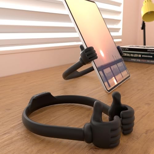 HONSKY 3361942 Thumbs Up Adjustable TPU Mobile Stand – Versatile Multi-Angle Holder for Phones & Tablets – Chic Blue & Black Design – Perfect for Hands-Free Viewing at Home or Office – Lightweight, Durable, and Effortless to Transport