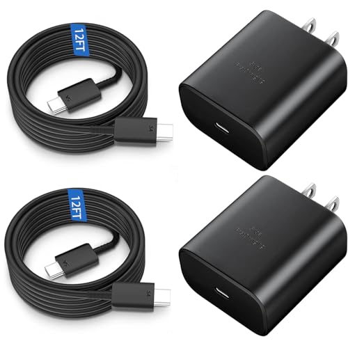 Ultra-Fast 45 W Samsung USB-C Wall Charger with 6.6 FT Cable – Optimal Charging Solution for Galaxy S25 Ultra, S24, S23, S22, Note 10/20 & Tab S8/S7 – Compact Design with Advanced Safety Features for Rapid Device Power-Up