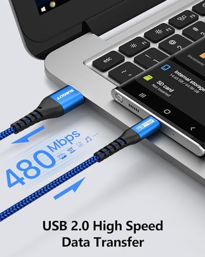 SUNGUY USB to USB C Cable 10FT[3Pack], USB A to USB C Cable 3A Type C Charger Fast Charging Nylon Braided for iPhone 16 15 Pro/Pro Max/Plus, Samsung Galaxy S23/S22/S21, USB C Devices – Enhanced Compatibility and Speed