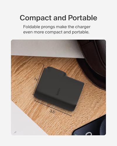 Belkin 2-in-1 Hybrid Power Bank 5,000 m Ah & 25 W Wall Charger – Versatile Dual-Port Fast Charging Solution with USB-C & USB-A for Effortless Travel – Sleek Black Design for Optimal Device Compatibility and Convenience