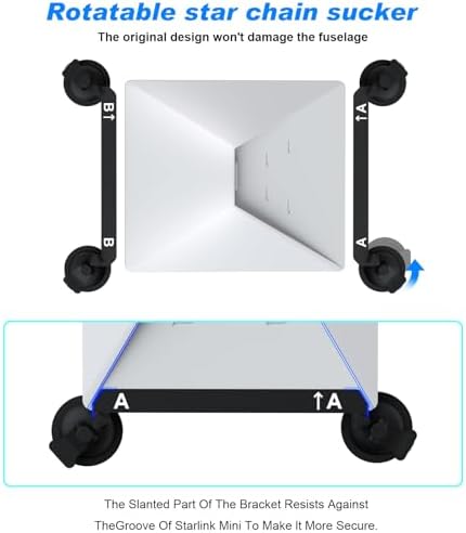 Starlink Mini Suction Cup Mount: Ultimate Travel Companion for Seamless Internet Access on Windows, RVs, and Boats – Strong Hold, Tool-Free Setup, and Lightweight Design for Road Trips and Outdoor Adventures