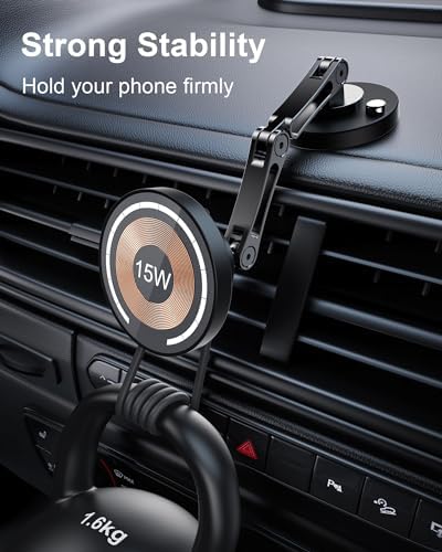 Revolutionary ZBF Magnetic Smartphone Holder for Cars – 360° Rotating Dashboard & Windshield Mount for Enhanced Hands-Free Navigation – Secure Magnetic Grip Ideal for i Phone 16/15/14/13 Pro Max and All Smartphones – Effortless Installation & Sleek Design for Ultimate Driving Convenience