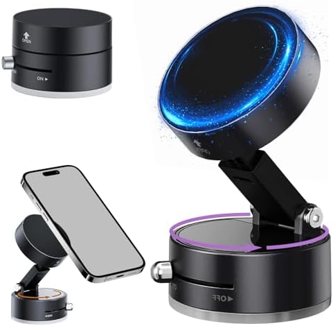 2025 Enhanced Magnetic Suction Phone Holder – Versatile 360° Adjustable Mount for Hands-Free Use in Cars, Gyms, and More – Superior Compatibility for Smooth Surfaces (Sleek Black) – Discover Exceptional Stability and Convenience