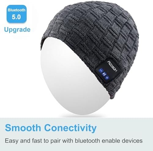 Bluetooth Beanie with Washable Wireless Headphones – Ultimate Outdoor Gear Featuring Bluetooth 5.0 for Crystal Clear Sound and Hands-Free Calls, Perfect for Hiking, Jogging, and Chill Days Outdoors