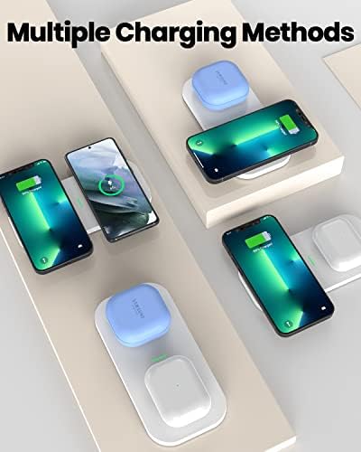 Revolutionize Your Charging Routine with the 2 in 1 Wireless Charger – Fast, Multi-Device Power Station for i Phone 16/15/14/13/12/11 & Air Pods 3/2/Pro – Sleek, Portable Design for Effortless Organization & Enhanced Performance