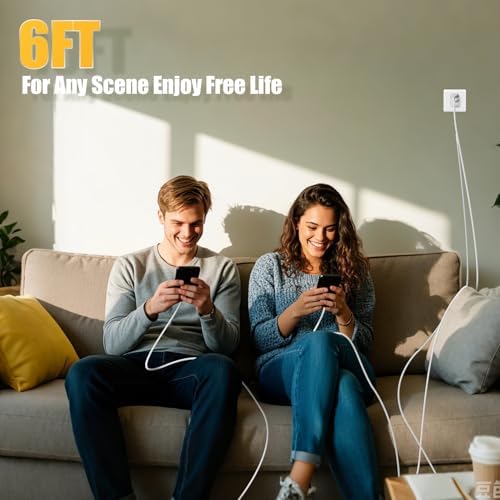 Ultra-Fast Dual Port USB-C i Phone Charger with 10 FT Quick Lightning Cables – High-Efficiency Charging Block for i Phone 14 Pro Max, 13 Pro, 12, 11, XS, XR, 8, SE – Ideal for Home and Travel, 2-Pack for Maximum Convenience and Speed