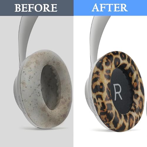 Adhiper Leopard Print Ear Pads for Bose 700/NC700 Wireless Headphones – Luxury Protein Leather Cushions with Memory Foam for Superior Comfort and Premium Audio Quality Upgrade