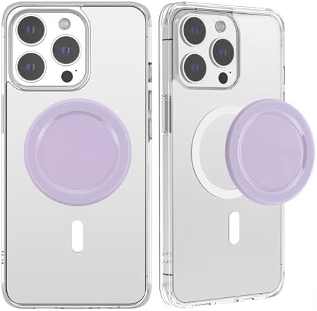 Metisinno Chic Cream White Magnetic Base Makeup Mirror – Effortless Touch-Ups for On-the-Go Glamour, Compatible with Pop Socket & i Phone Mag Safe, Lightweight & Durable Portable Beauty Essential with High-Quality Reflective Surface for Flawless Application