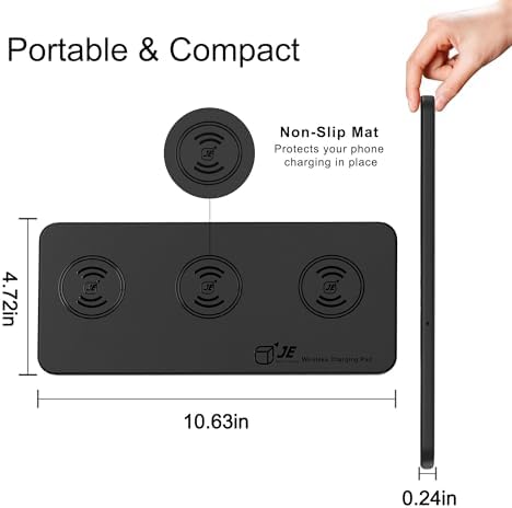 Elevate Your Charging Experience with the Advanced 3-in-1 Wireless Charging Pad – 15 W Fast Charging Station for i Phone 15/14/13/12 Pro/Max/Plus & Air Pods – Qi-Certified Multi-Device Power Hub for Streamlined Efficiency and Modern Aesthetics