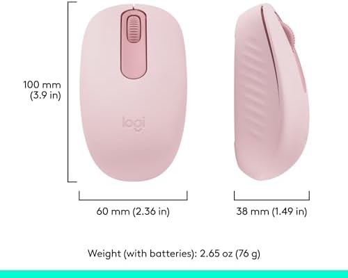 Logitech M196 Rose Bluetooth Wireless Mouse – Compact, Ambidextrous Design for Effortless Navigation on Laptops & Tablets, Exceptional 12-Month Battery Life, Smooth Tracking for PC and Mac Users, Perfect for Professionals on the Go