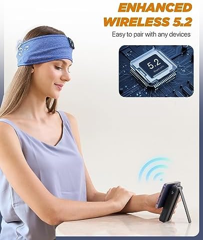 Perytong Wireless Bluetooth Sports Headband Headphones – Ultimate Comfort & Crystal-Clear Sound for Sleep, Yoga & Jogging – Perfect for Insomnia Relief, Meditation, and Easy Device Pairing