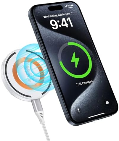 Samsung S24 Ultra 15 W Magnetic Wireless Charger Stand – Fast Charging Pad with Kickstand for Samsung Galaxy S24/S23 FE/Z Flip5/S22/S21, i Phone 15 Pro Max/Plus/14/13/12, Google Pixel 8/7 a/6 – Ultimate Device Compatibility and Stylish Design