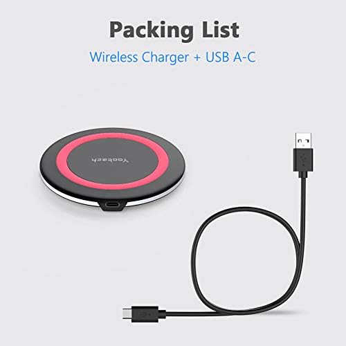 Yootech 10 W Max Fast Wireless Charging Pad – Universal Compatibility for i Phone 16 Series, Samsung Galaxy S22/S21/S20, and Air Pods Pro 2 – Sleek, Compact Design with Advanced Safety Features – Efficient Charging Solution for Home, Office, and Travel – Tangle-Free Power Experience without AC Adapter – Perfect for Modern Lifestyles