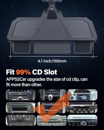 Revolutionize Your Driving with the APPS2 Magnetic CD Slot Phone Mount – Unmatched Stability and Compatibility for i Phone, Samsung, and All Smartphones – Effortless Installation, 360-Degree Rotation, and Sleek Design for Enhanced Safety and Navigation