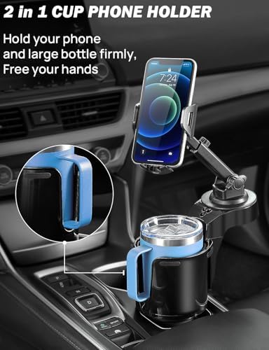 JOYTUTUS Premium Car Cup Holder Phone Mount – Versatile 360° Rotating Long Arm for Secure Smartphone Positioning – Perfect for i Phone, Samsung, and All Mobile Devices – Elevate Your Driving Experience with Hands-Free Navigation and Optimal Stability