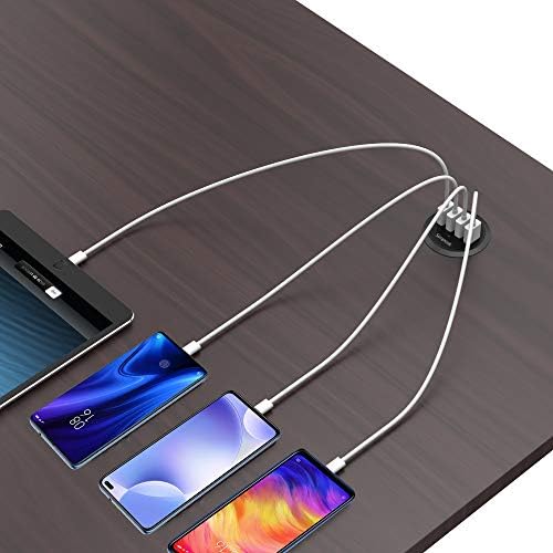 Simpeak 30 W 4-Port USB Desk Charger – Efficient Grommet Mount Charging Station for Seamless Device Powering, Fast Charging Adapter with Smart Technology for Enhanced Compatibility, Sleek Black Design for Modern Workspaces, Ideal for Home and Office Use