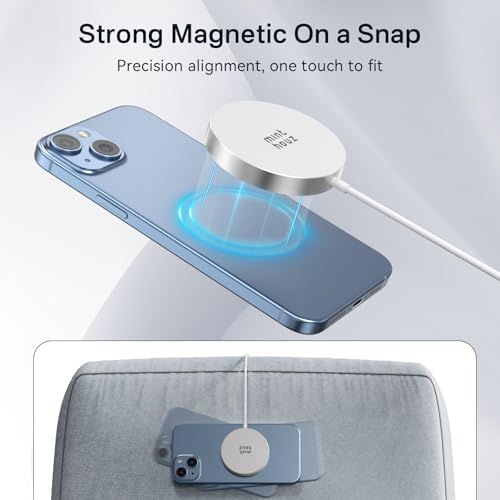 Minthouz Qi2 Magnetic Wireless Charging Pad with 20 W Power Adapter – Rapid Charging for i Phone 16/15/14/13/12 Series & Air Pods 2/3/Pro – Ultimate Qi-Enabled Device Compatibility & Safety Features for Hassle-Free Power Solutions