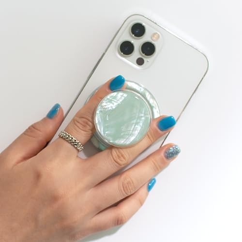 Seashell-Inspired Phone Grip Stand – Stylish Blue-Green Collapsible Holder for Smartphones and Tablets – Ultimate Stability and Hands-Free Viewing Solution – Perfect Gift for Tech Enthusiasts and Trendsetters