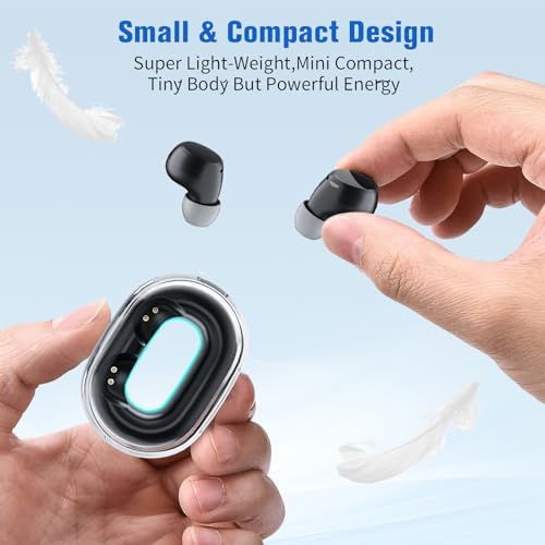 Invisible Mini Bluetooth Earbuds for Small Ears – Ultra-Discreet Wireless Headphones for Seamless Comfort at Work and Sleep – Advanced Pairing with Enhanced Device Compatibility – Ideal for Professionals Seeking Hidden Audio Solutions and All-Day Wear – Lightweight Low-Profile Design Perfect for Active Lifestyles