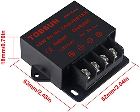 2-Pack 5 A DC-DC Power Converter Module – High-Efficiency Step-Down Regulator to 5 V from 12 V/24 V for Seamless Electronic Integration, 25 W Output for LED Strips and Microcontrollers