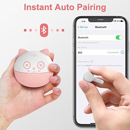 Charming Bluetooth Earbuds for Kids – Waterproof Noise-Cancelling In-Ear Headphones with Adorable Pig and Cat Designs – Comfortable Stereo Sound Perfect for Young Music Lovers and Learning – Durable, Easy-to-Clean Wireless Headset with Broad Device Compatibility – Engage Your Child’s Audio Experience with Fun and Functionality