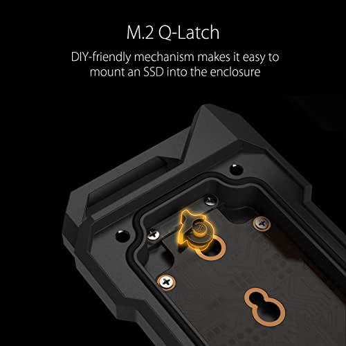 ASUS TUF Gaming A1 External M.2 NVMe SATA PCIe SSD Enclosure – Ultra-Fast USB-C Storage Solution with M.2 Q-Latch, IP68 Waterproof & Dustproof Design, Perfect for PS5 and Xbox Gamers, Enhanced Drop Resistance, Sleek Black Finish for Optimal Performance and Reliability