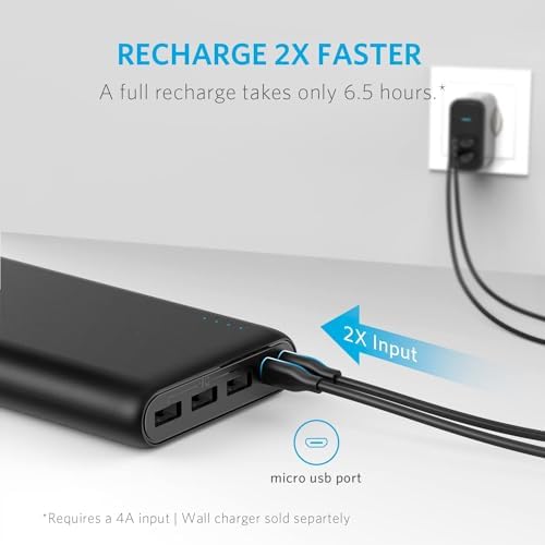 Anker 26,800 m Ah High-Speed Portable Power Bank with Triple USB Ports and Dual Input for Rapid Recharging – Ultimate Battery Solution for i Phone, i Pad, Samsung, and Android Devices, Ensuring Uninterrupted Connectivity on the Go