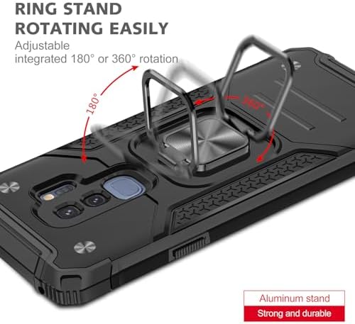 Rugged Military-Grade Shockproof Case for Samsung Galaxy S9 Plus – Red Armor with Built-in Kickstand and Magnetic Car Mount for Ultimate Protection and Style – Perfect for Active Lifestyles