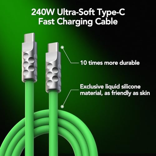 4-in-1 Universal Multi USB Charging Cable – 240W Max Fast Charger Cord with Multiple Connectors for iPhone 16/15/14/13, iPad, Samsung, MacBook, Tablets & More (Black, 6.6Ft) – Enhanced Compatibility and Speed