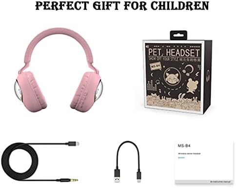 Enchanting Pink Cat Ear Bluetooth Headphones for Kids – Fun Noise-Cancelling Over-Ear Design with LED Lights, Ultimate Comfort for School, Travel, and Everyday Adventures – Elevate Young Music Experiences with Superior Sound Quality and Playful Style