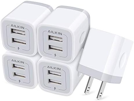 5-Pack Dual Port USB Wall Charger – Fast Charging Power Adapter Cube for i Phone 16, Samsung Galaxy, and More – Compact Travel Brick with Safety Features for Quick Device Charging and Enhanced Compatibility – Ideal for Home and On-the-Go Use