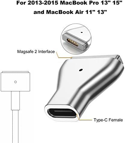 100 W USB-C to Mag Safe 2 (T-Tip) Power Adapter for Mac Book Air – Optimized Fast Charging for Models A1435, A1465, A1466, MD223, MD224, MD231, MD232, MD711, MD712, MD760, MD761, MJVM2 – Compact, Durable & Versatile Solution with Lifetime Warranty Elevate your charging experience with our 100 W USB-C to Mag Safe 2 Power Adapter tailored specifically for Mac Book Air models. Engineered with a built-in PD and e-mark intelligent chip, this adapter ensures rapid, stable, and efficient charging, adapting to your device’s needs for seamless performance. Crafted from high-quality aluminum alloy, it boasts lightweight portability and exceptional heat dissipation, making it the ideal travel companion. Compatible with a wide array of Mac Book models, our adapter guarantees reliability and convenience, backed by a lifetime warranty for your peace of mind. Choose this essential accessory for superior charging efficiency and unmatched compatibility today!