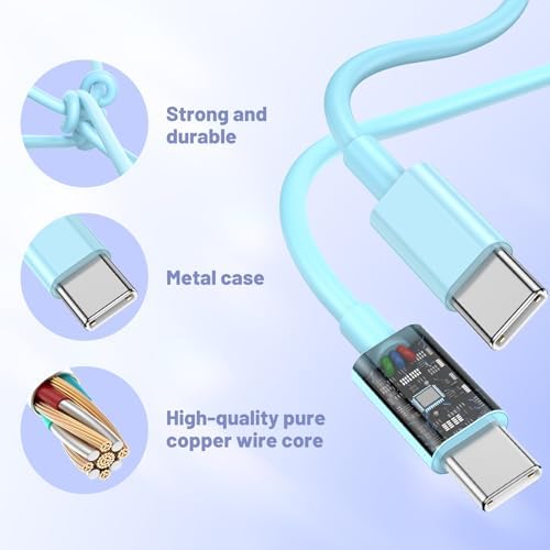 Dual-Port 45 W USB-C Wall Charger for Samsung Galaxy S25/S24 Ultra – Super Fast Charging with 2-Pack 6.6 ft Cables, PD 3.0 & PPS Technology for Enhanced Compatibility and Performance – Ideal for Mobile Professionals and Families