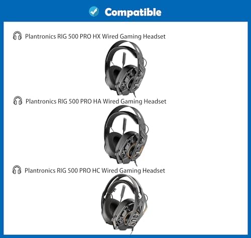 Upgrade Your Gaming Comfort with Premium Replacement Earpads for Plantronics RIG 500 PRO HX/HA/HC – Superior Black Memory Foam & Cotton for Unmatched Durability and Breathability – Ideal for Long Gaming Sessions