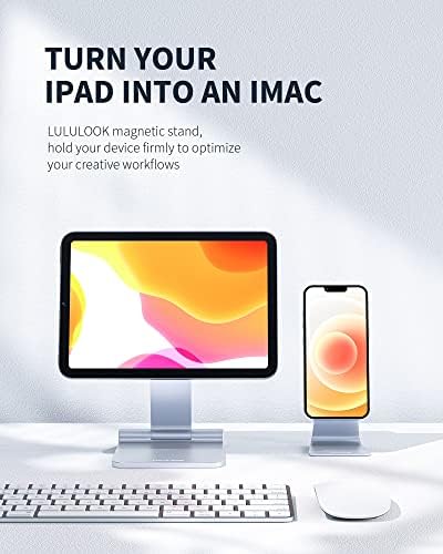 Transform Your i Pad Mini 6 (2021) Experience with LULULOOK Magnetic Stand – Ergonomic Aluminum Holder for Optimal Viewing & Drawing, Adjustable Height & Angle, Lightweight Design for Easy Portability and Versatile Portrait/Landscape Use