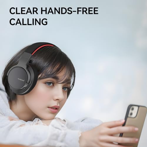AUSDOM Premium Active Noise Cancelling Over-Ear Bluetooth Headphones – 50-Hour Battery Life for Endless Listening, Rich Deep Bass Performance, Ultra-Comfort Memory Foam Ear Cushions, and Flexible Wired/Wireless Connectivity – Perfect for Travel, Home, and Office Environments