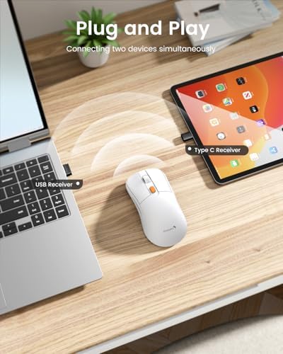 Proto Arc Rechargeable Wireless Mouse Jiggler – USB-C Slim Portable Device Mover for Laptop, Mac, i Pad & PC – Stay Active and Productive Effortlessly – Ideal for Multitasking & Presentations – Enhanced Compatibility & Long-Lasting Power