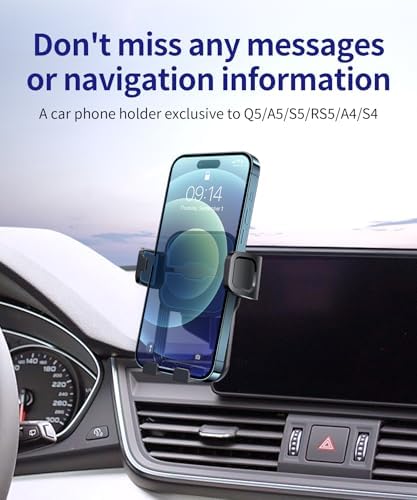 Car Phone Holder for 2021-2025 Audi Q5/2020-2025 A5/S5/RS5/20-25 A4/S4, 360° Rotation, 10.1 inch Screen Fixed Clip, Auto Accessories Navigation Bracket – Enhanced Compatibility and Speed