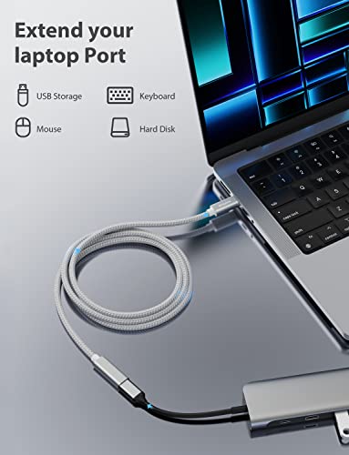 Stouchi 6.6 FT USB-C Extension Cable – Type C 3.1 Male to Female, Ultra-Fast Charging & Data Transfer for PSVR2, Galaxy S23, i Pad Mini/Pro, Mac Book Air M1/M2, and Mag Safe – Enhanced Connectivity & Durability for Gaming and Streaming