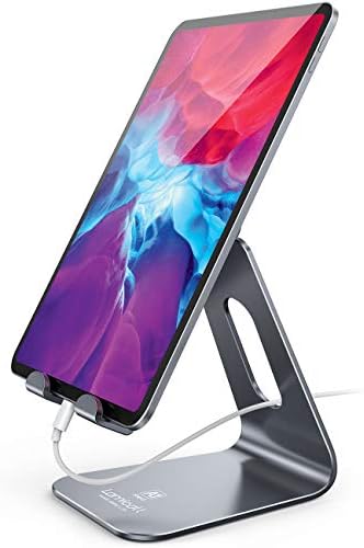 Versatile Multi-Angle Adjustable Tablet Dock for Enhanced Viewing – Premium Cradle Stand Compatible with i Pad Pro, Galaxy Tab, Fire HD & More – Perfect for Work, Entertainment, and Video Conferencing – Lightweight, Sturdy Design with Modern Aesthetic for Home or Office Use
