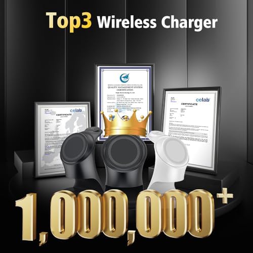 Magnetic 3-in-1 Wireless Charger Stand for i Phone 16/15/14/13/12, Apple Watch & Air Pods Pro – Fast Charging Dock with Intelligent Safety Features and Sleek Design for Effortless Device Organization